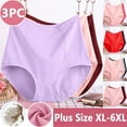 thumbnail image 1 of Cotton Underwear for Women Plus Size, Xunlbb 3PC Women's Plus Size XL-6XL Solid Color High Waist Leak Proof Short Underwear Shorts, 1 of 8