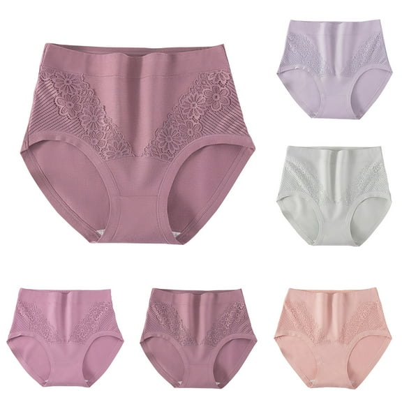 Cotton Underwear for Women Plus Size, Xunlbb Women Comfortable And Traceless High-Waist Hip Wrap Triangular Solid Color Underwear Briefs