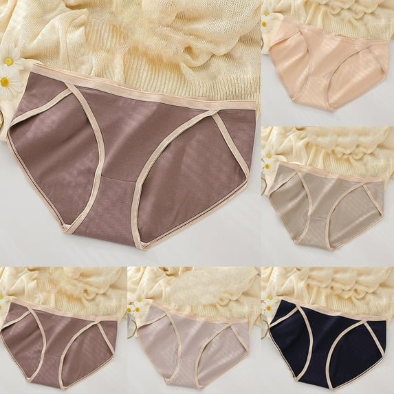 Cotton Underwear for Women Plus Size, Xunlbb Women's Color Blocked Seamless High Slit Plus Size Underwear