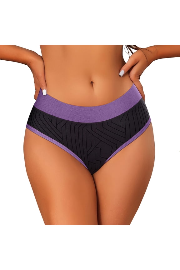 Cotton Underwear for Women Seamless Low Rise Panties Comfort Stretch Bikini Triangle Briefs with Lace Trim