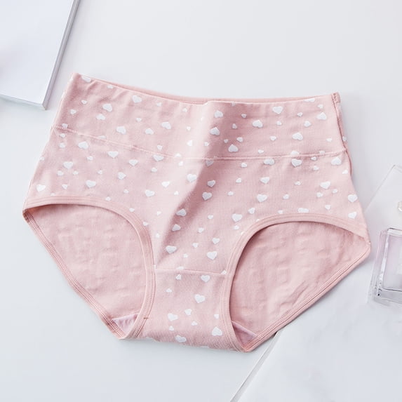 Cotton Underwear for Women Women's High Waist Briefs Soft Cotton Comfortable Cute Printed Panties Underwear XL