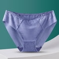 thumbnail image 1 of Cotton Underwear for Women Women's Large Size Underwear Low Waist Breathable Nylon Briefs Ice Silk Seamless Underwear Purple XXL, 1 of 3