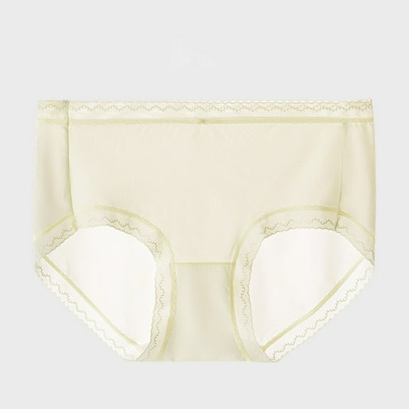 Cotton Underwears for Womens Comfortable Medium-Waist Briefs Solid Color Women Underwear