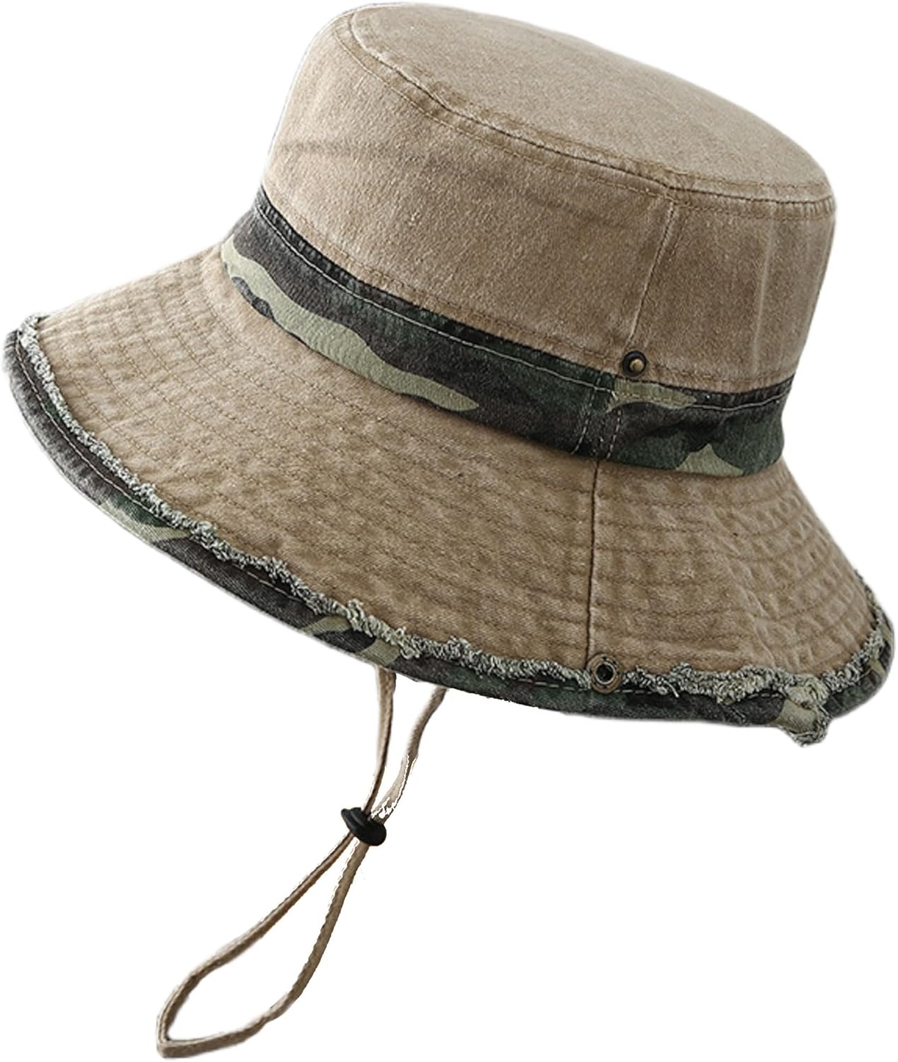 Cotton Unisex Cowboy Bucket Hat, Washed Denim Packable Camo  display picture 2