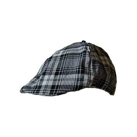 Cotton Unisex Plaid Gatsby Driver Ivy Cap by DCI, S, White