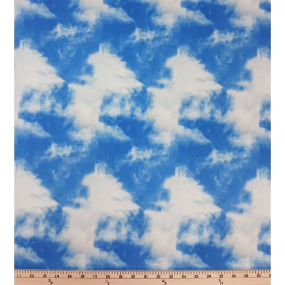 Cotton Up and Away Clouds Summer Sky Good Weather Hoffman California Fabrics Cotton Fabric Print by the Yard (U5139-288)