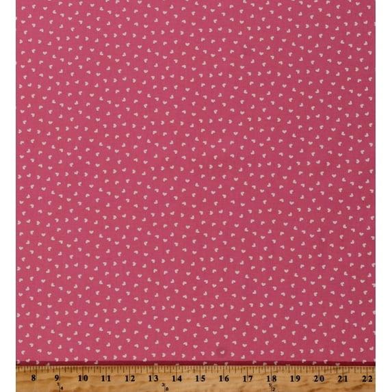 Cotton Valentine's Day Tiny Hearts on Pink Love Be Mine Cotton Fabric Print by the Yard (20717-13)