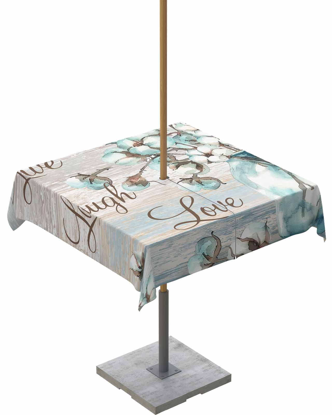 Cotton Vase Vintage Oil Painting Art Square Tablecloth with Zipper