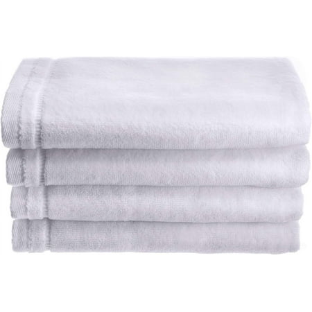 Cotton Velour Fingertip Towel - Set of 4 Towels - White