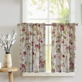 thumbnail image 1 of Cotton Vintage Floral Large Roses Print Light Filtering Café Tier Curtains Window Treatment Kitchen Home Décor, 1 of 6