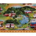 thumbnail image 1 of Cotton Vintage Trailers Campers Camping Outdoors RV's Campsites Multicolor Cotton Fabric Print by the Yard (3503GREEN), 1 of 1