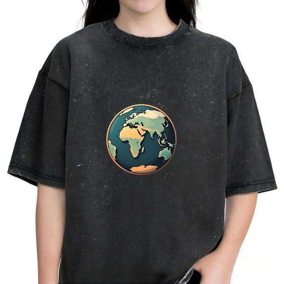 Cotton Vintage Washed Short Sleeve T-Shirt for Women - Minimalistic ...