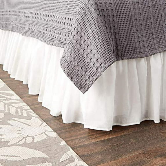 Cotton VoileWhiteBed Skirt 18Twin, White