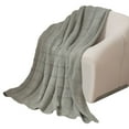 thumbnail image 1 of Cotton Waffle Weave Natural Oversized King Size Blanket , Decorative Cotton Throw Blanket, Boho Farmhouse Bedroom Decor For Bed, Couch - gray, 1 of 5