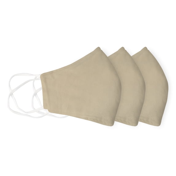 100% Cotton Solid Color Fabric Face Mask Reusable 3 Pack Nose Clip Filter Pocket