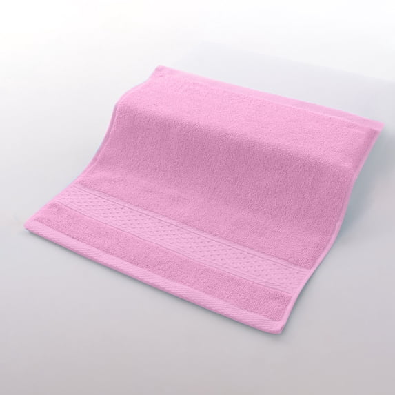 Cotton Washcloth, Coral Fleece Quick Dry Washcloth, Soft Absorbent with Wavy Edge and Lanyard, for Face Hands Kitchen Gym Travel, Begonia Pink