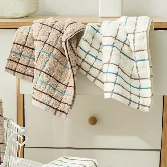 Cotton Washcloth, Thickened Towel, Super Absorbent, Quick Dry Face Towel for Bathroom, Gym, Spa, Hand Towel, Blue, by FAJHHA