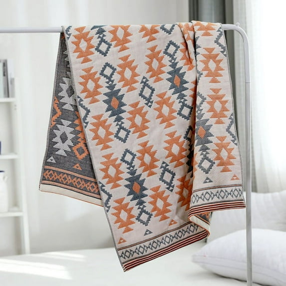 Cotton Water-Absorbing Adults Beach Wrap Extra-large Gauze Bathroom Shower Towel Four Layers Household Covering Plaid