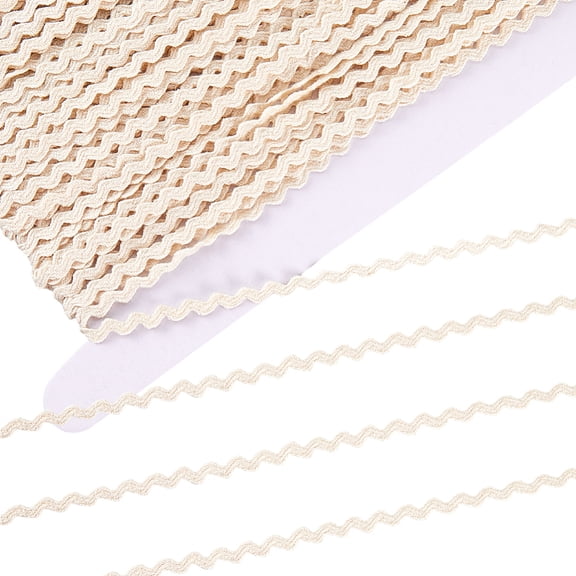 Cotton Wavy Fringe Trim Ribbon Wave Bending Lace Trim for Clothes Sewing and Art Craft Decoration Floral White 1/8 inch(4.5mm) diy