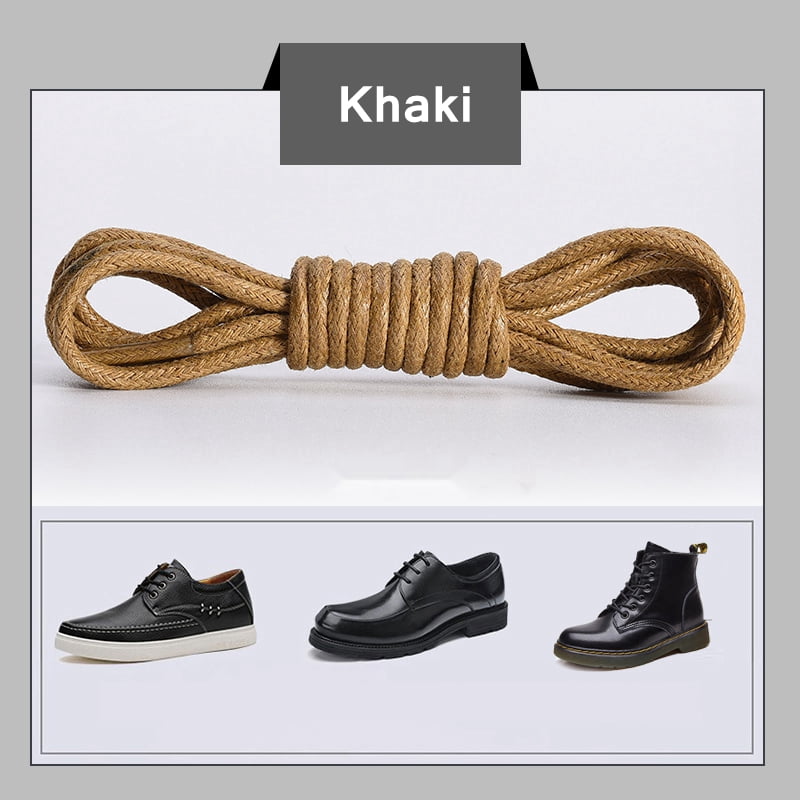 Cotton Waxed Shoelaces Round Oxford Shoe Laces Boots Laces Waterproof