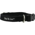 thumbnail image 1 of Cotton Web Adjustable Dog Collar 4 Sizes Black (Medium: Neck: 14"-19"; Width: 3/4"), 1 of 2