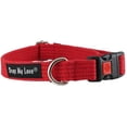 thumbnail image 1 of Cotton Web Adjustable Dog Collar with Locking Device 4 Sizes Red (Small: Neck 11.5"-15.5"; Width 1/2"), 1 of 3