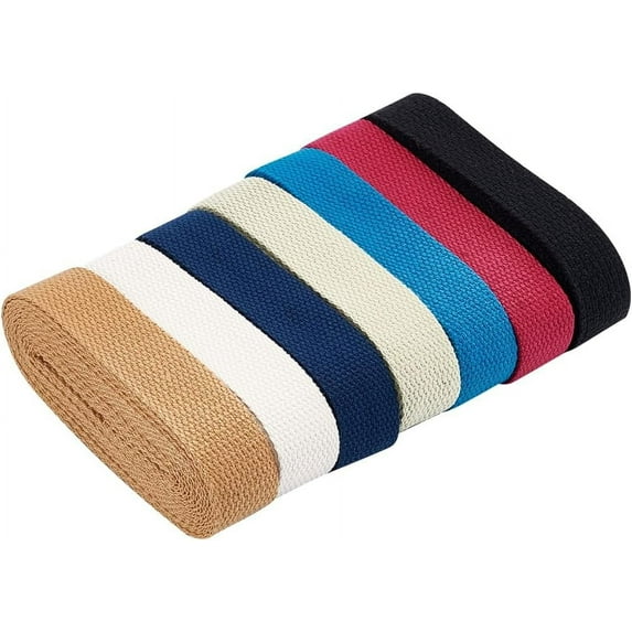Cotton Webbing 1 Inch 23 Yard 7 Colors Polycotton Ribbon Webbing Strap for Sewing Binding Bag Handles Bag Strap Tote Bag Webbing Cloth Belt Outdoor Supplies Gift Wrapping DIY Craft