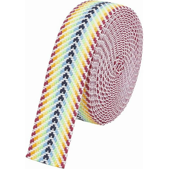 Cotton Webbing Polycotton Webbing Jacquard Webbing Flat Webbing Striped Pattern for Webbing Bag Handles DIY