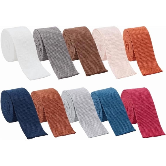 Cotton Webbing Ribbon Wide Cotton Strap Handmade Decorative Webbing Canvas Straps Outdoor Webbing Handles Bag Webbing for Sewing DIY Fabric Belting Tote Bags 22 Yards Making DIY
