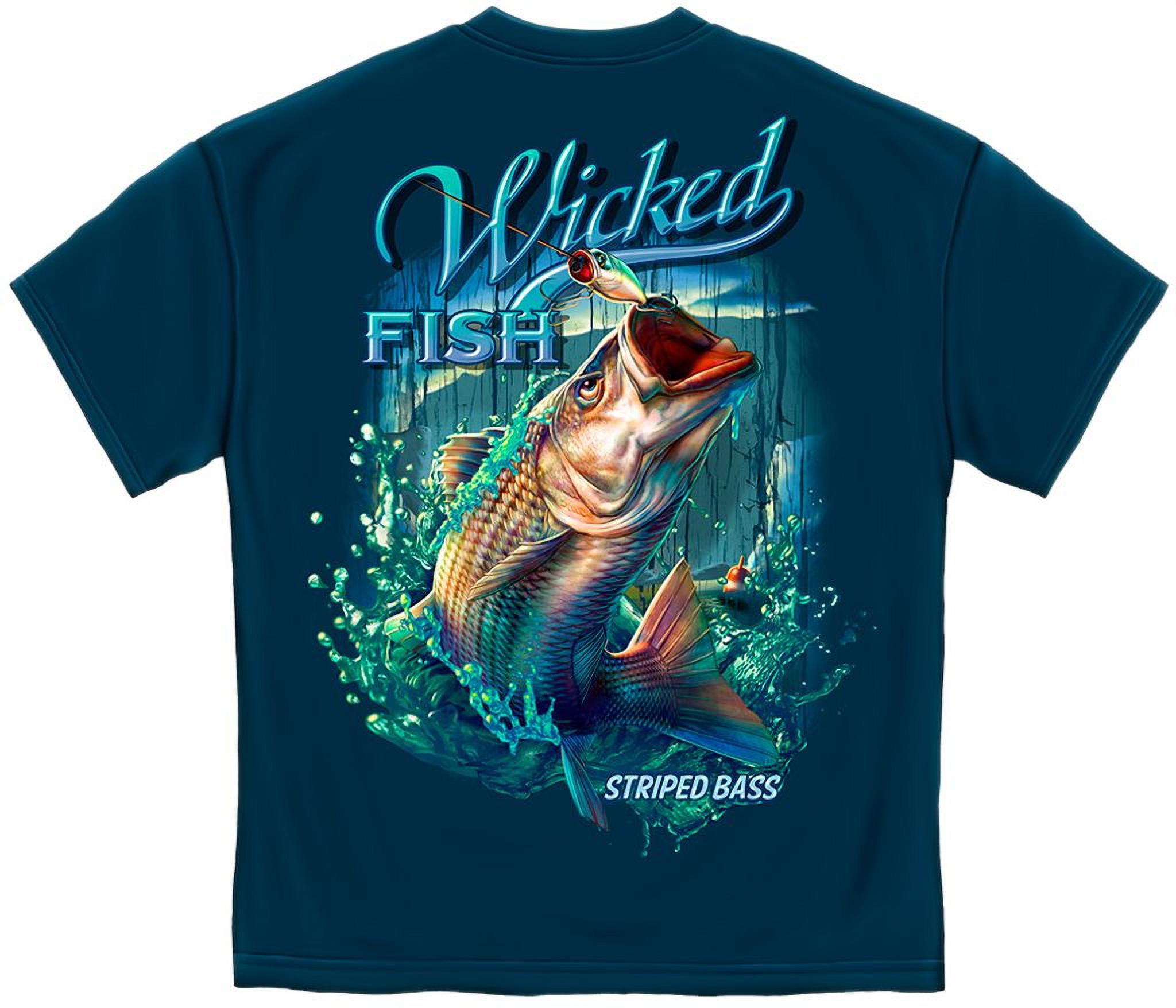 Cotton Wicked Fish Striped Bass With Popper Air Born T-Shirt