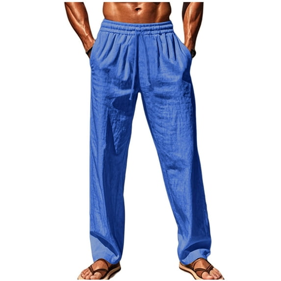 Cotton Wide Leg Sweatpant for Mens Athletic-Fit Ultra Soft Textured Pants Drawstring Elastic Waist Baggy Relaxed Fit Sweatpant Beach Gym Workout Running Casual Trousers with Pockets