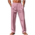 thumbnail image 1 of Cotton Wide Leg Sweatpant for Mens Athletic-Fit Ultra Soft Textured Pants Drawstring Elastic Waist Baggy Relaxed Fit Sweatpant Beach Gym Workout Running Casual Trousers with Pockets, 1 of 7