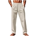 thumbnail image 1 of Cotton Wide Leg Sweatpant for Mens Athletic-Fit Ultra Soft Textured Pants Drawstring Elastic Waist Baggy Relaxed Fit Sweatpant Beach Gym Workout Running Casual Trousers with Pockets, 1 of 7