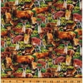 thumbnail image 1 of Cotton Wilderness Stacked Deer Fawns Does Animals Woodland Creatures Woods Forest Fields Flowers Multicolor Cotton Fabric Print by the Yard (A597381), 1 of 1