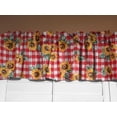thumbnail image 1 of Cotton Window Valance Floral Print 58 Inch Wide Sunflower Tavern Check Red, 1 of 3