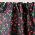 thumbnail image 1 of Cotton Window Valance Fruits Print 58 Inch Wide Allover Cherries Black, 1 of 1