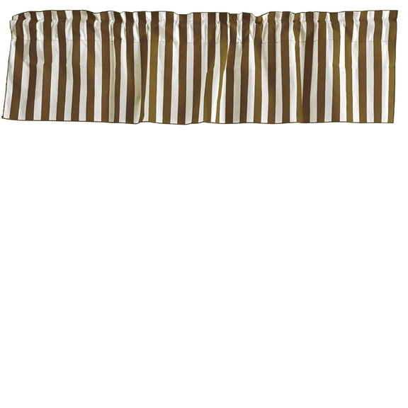 Cotton Window Valance Stripe Print 58 Inch Wide / 1 Inch Stripe Brown and White