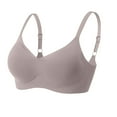 thumbnail image 1 of Cotton Wireless Bras for Women Woman Ladies Bra Without Underwire Plus Size Lingerie Underwire Nursing Bras V-Neck Push-up Bra Hook and Eye Closure Demi & Balconette Bra Style Y-102 , Gray S, 1 of 4