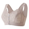 thumbnail image 1 of Cotton Wireless Bras for Women Front Closure Padded Bra Plus Size No Underwire Full Coverage Soft Comfort Support Bra, 1 of 5