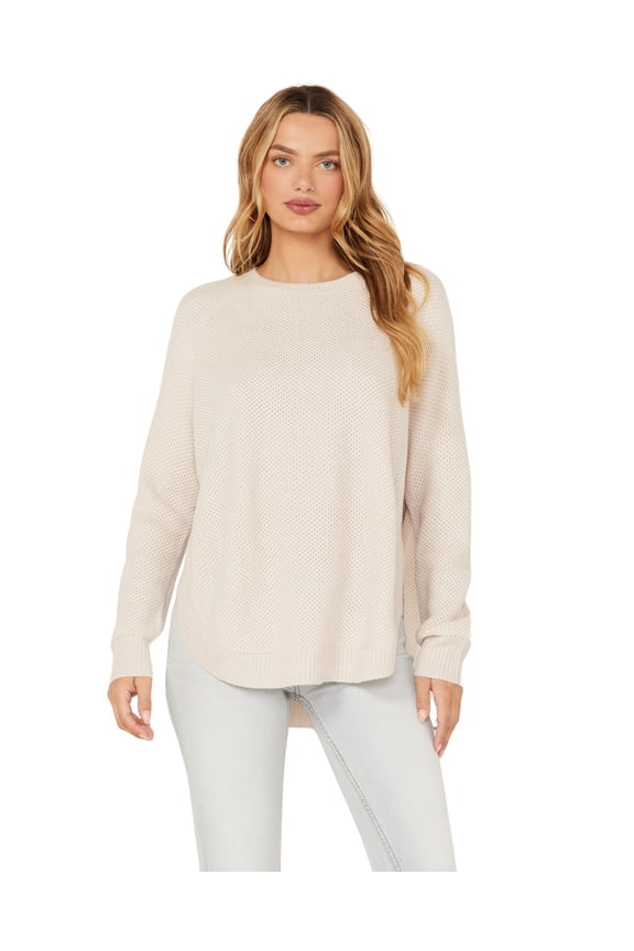 Cotton Women's And Rye Women'S Round Bottom Sweater Natural US