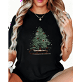 thumbnail image 1 of Women's Graphic Tee T-Shirt Top Christmas Tree Sleigh Print Top Short Sleeve Round Neck Black S-5XL, 1 of 5