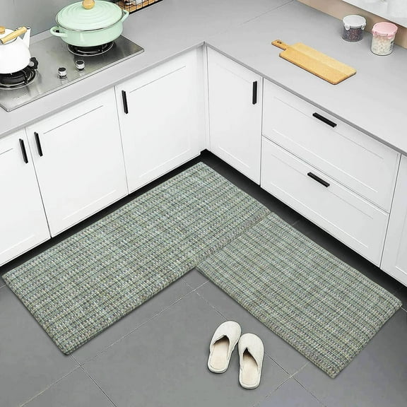 Cotton Woven Anti-Fatigue Cushioned Kitchen Mat Runner Set Working Mats |18''x30'' | 18''x48''| Comfort and Style
