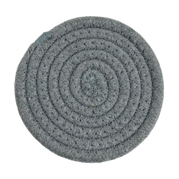 Cotton Woven Heat Resistant Placemat Dark Gray 7.1 Inch 1 Pack For Kitchen Dining Table