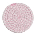 thumbnail image 1 of Cotton Woven Heat Resistant Placemat Pink White 7.1 Inch Round For Dining Table 1 Pack, 1 of 3