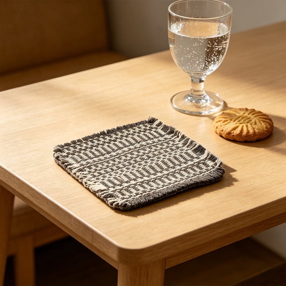 Cotton Woven Tassel Coasters Checkered Absorbent Drink Coasters Home Kitchen Office Table Protection Housewarming Gift for Coffee Tea Cups Cup Pad Rustic Table Cozy Table Shelf Decor Cozy Home Decor