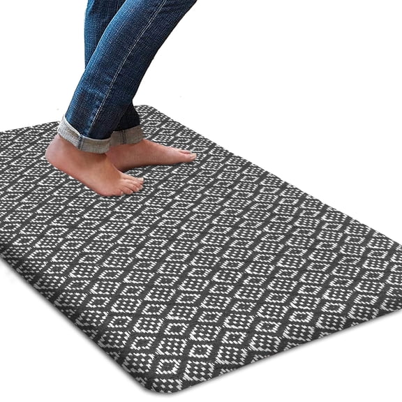 Cotton Woven Thick Cushioned Working Mat 18" x 30" | Anti-Fatigue Kitchen Floor Mat | Anti-Skid Rug for Kitchen, Office, Laundry Room & Garage