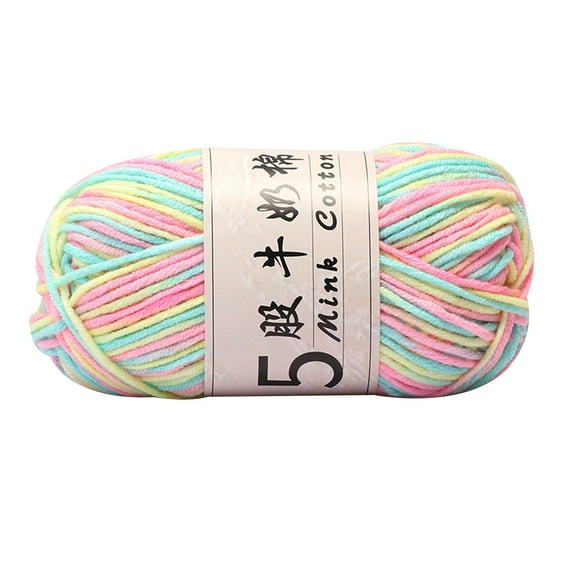 Cotton Yarn 5 Strands Multicolor Soft Crochet Yarn 1.8 oz/50g Machine Wash for Knitting Crocheting Crafts Home Decorations DIY Kids Toys Knit Clothes Yarn