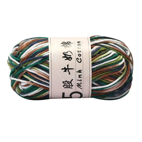 Cotton Yarn 5 Strands Multicolor Soft Crochet Yarn 1.8 oz/50g Machine Wash for Knitting Crocheting Crafts Home Decorations DIY Kids Toys Knit Clothes Yarn