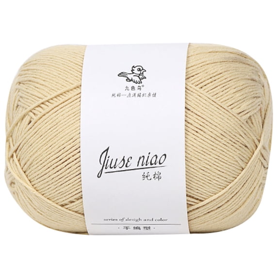 Cotton Yarn for Knitting 50G Khaki, ba-by Wool Thread for Hand Knitting, Soft Breathable Yarn for Sweaters Scarves Diy Crafts