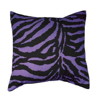 Zebra Print Pillow, Decorative Bed Pillows, Pink and Purple Floral
